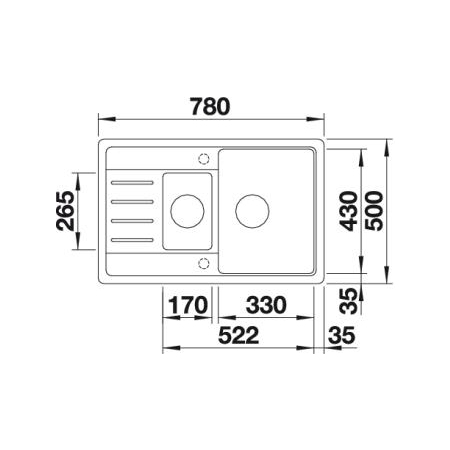 BLANCO LEGRA 6 S Compact (521302) Plautuvė (Antracito)